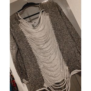 *FINAL SALE* Shredded Back Sweater